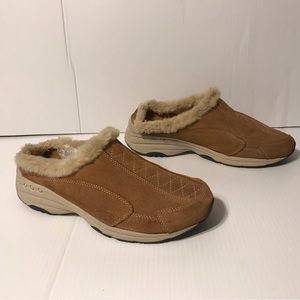 Slip-on leather-upper shoes women size 10